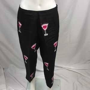 CJ Laing Martini Glass Cocktail Embroidered Sz.10